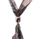Collier Moderne avec Foulard Foncé et Tube en Céramique