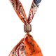 Modern Paisley Scarf Necklace with Ceramic Tube