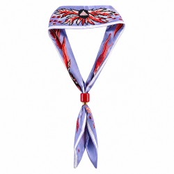 Collier Foulard Moderne avec Tube en Céramique Rouge