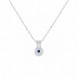 Collier Minimaliste avec Breloque Géométrique et Émail Bleu
