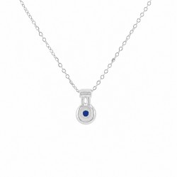 Collier Minimaliste avec Breloque Géométrique et Émail Bleu