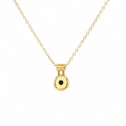 Collier Minimaliste avec Breloque Géométrique et Émail Noir