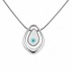 Silver Necklace with Asymmetric Drop & Enamel Evil Eye