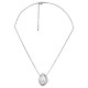 Silver Necklace with Asymmetric Drop & Enamel Evil Eye