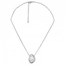 Collier en Argent avec Pendentif Asymétrique et Œil Maléfique en Émail