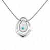 999° Silver Antique Plated/ 5µm/ Steel/ White/ Light Blue