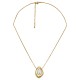 Collier en Or avec Pendentif Asymétrique et Œil Maléfique en Émail