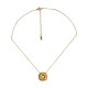 Collar Minimalista De Oro Con Colgante Cuadrado En 3D