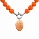 Retro Pop Necklace with Orange Beads & Plexi Sun Pendant