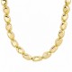 Collier urbain avec cordon serpent et perles acryliques ovales dorées