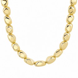 Urban Necklace with Snake Cord & Oval Gold Acrylic Beads