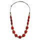 Collana con Perline Irregolari in Acrilico Rosso e Oro CCB
