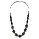 Necklace with Black Irregular Acrylic & Gold CCB Beads