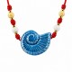 Collier d'Été avec Coquillage et Perles en Céramique Bleue