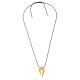 Collier avec Pendentif Incurvé en Or et Cordon Noir
