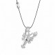 Collier avec Pendentif en Métal Argenté en Forme de Homard sur Cordon Noir