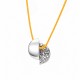 Collana con Semicerchi in Metallo Martellato su Cordino Giallo