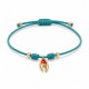 Bracelet with Red Enamel Tooth on Petrol Cord