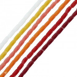 Perline di Vetro Tubolari Sfaccettate 3x6 mm Ø0.4 mm (~80 Pezzi/Cordone)