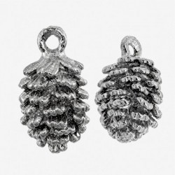 Brass Charm Pine 7x9mm