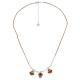 Necklace with Pearls, Orange Geometric Crystals & Beads