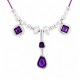 Collana con Perle, Cristalli Geometrici Viola e Perline