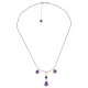 Collana con Perle, Cristalli Geometrici Viola e Perline