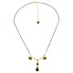 Collar Con Perlas, Cristales Geométricos Verdes Y Abalorios