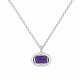 Necklace with Oval Purple Enamel Charm & Delicate Chain