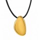 Collana con Pendente Asimmetrico in Metallo Dorato su Cordino Nero