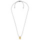Necklace with Asymmetric Gold Metal Drop on Black Cord