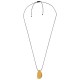 Collana con Pendente in Metallo Dorato su Cordino Nero