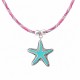 Necklace with Veraman Enamel Metal Starfish on Pink Cord