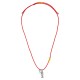 Collier avec Arête de Poisson en Métal, Corail et Tresse ADN