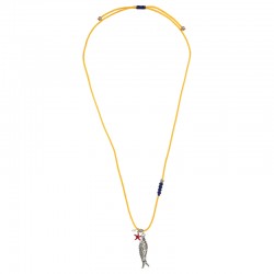 Collana con Pesce in Metallo, Stella Marina e Treccia DNA