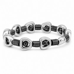 Bracelet industriel avec entretoises en hématite et éléments métalliques