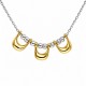 Collier avec Motifs Géométriques Continus et Perles Métalliques