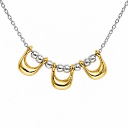 Collier avec Motifs Géométriques Continus et Perles Métalliques