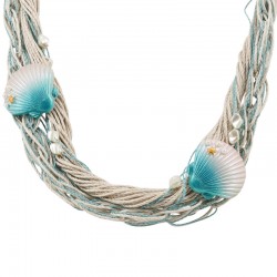 Collana con Conchiglie in Acrilico su Cordoncini Multicolori