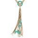 Boho Necklace with Circular Element, Snake Cord & Shells