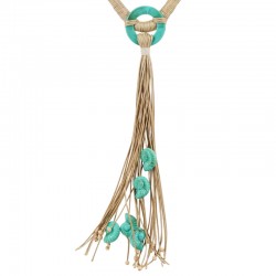 Collana Boho con Elemento Circolare, Cordoncino Intrecciato e Conchiglie