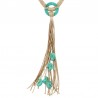 Beige/ Turquoise/ White