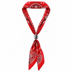 Moderno Collar Bufanda Rojo con Tubo de Cerámica