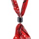 Modern Red Scarf Necklace with Ceramic Tube