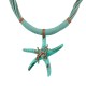 Necklace with Turquoise Acrylic Sea Star & Decorative Weave