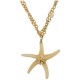 Collier avec Étoile de Mer en Acrylique, Perles et Chaîne en Or