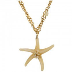 Necklace with Acrylic Starfish, Pearls & Gold Chain