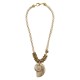 Collar con concha acrílica y discos metálicos