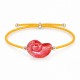 Bracelet with Red Ceramic Shell on Yellow Cord