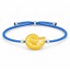 Bracelet avec Coquillage en Céramique Jaune sur Cordon Bleu